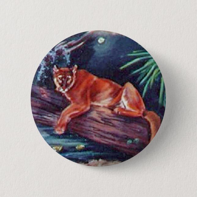 Der Florida-Panther im Sumpf Button (Vorderseite)