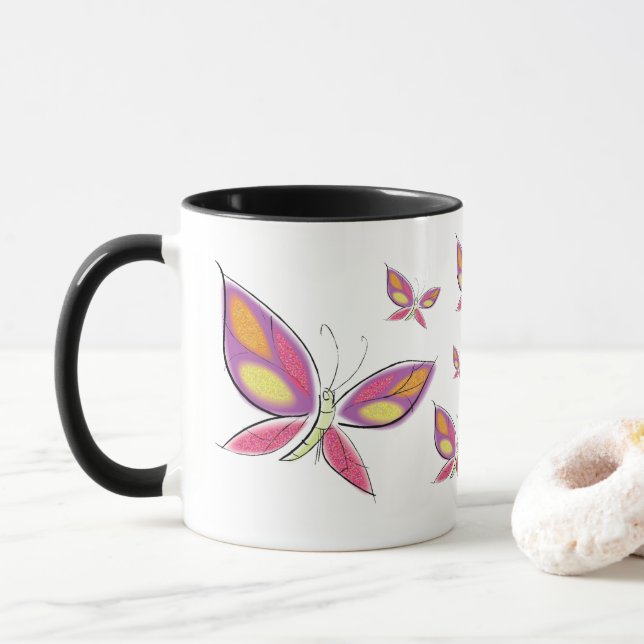 Der Flug der Flutterby-Kaffee-Tasse Tasse (Mit Donut)