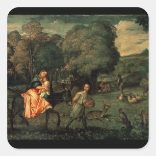 Der Flug in Ägypten, 1500s Quadratischer Aufkleber