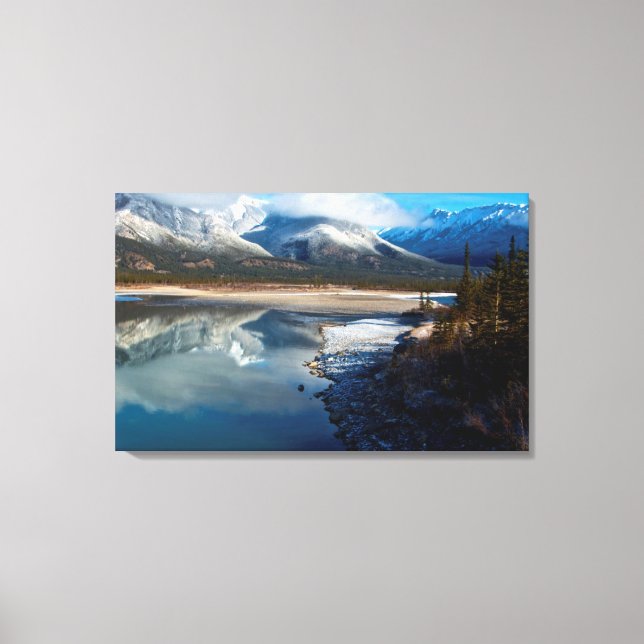 Der Fluss Athabasca im Jasper-Nationalpark Leinwanddruck (Vorderseite)