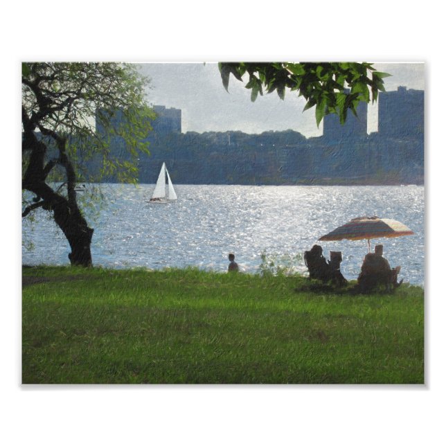 Der Fluss auf einem warmen Sommer-Abend Fotodruck (Vorne)