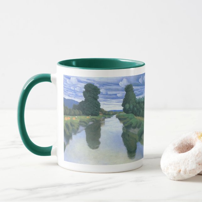 Der Fluss Berville durch Felix Vallotton, die Kuns Tasse (Mit Donut)