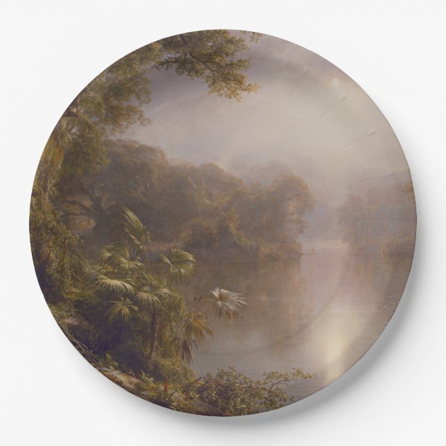 Der Fluss des Lichts (Morgen in den Tropen) Pappteller (Vorderseite)