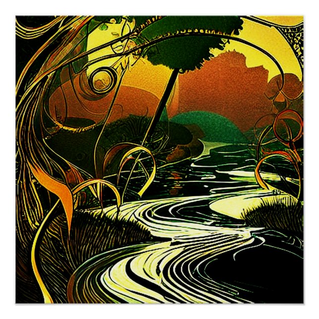 Der Fluss fließt Poster (Vorderseite)