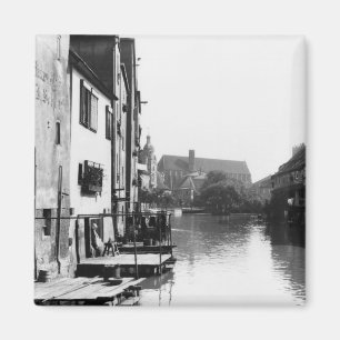 Der Fluss Gera in Erfurt, Thiringia, c.1910 Magnet