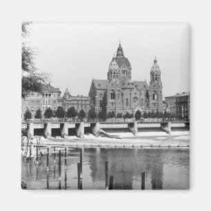 Der Fluss Isar in München, c.1910 Magnet