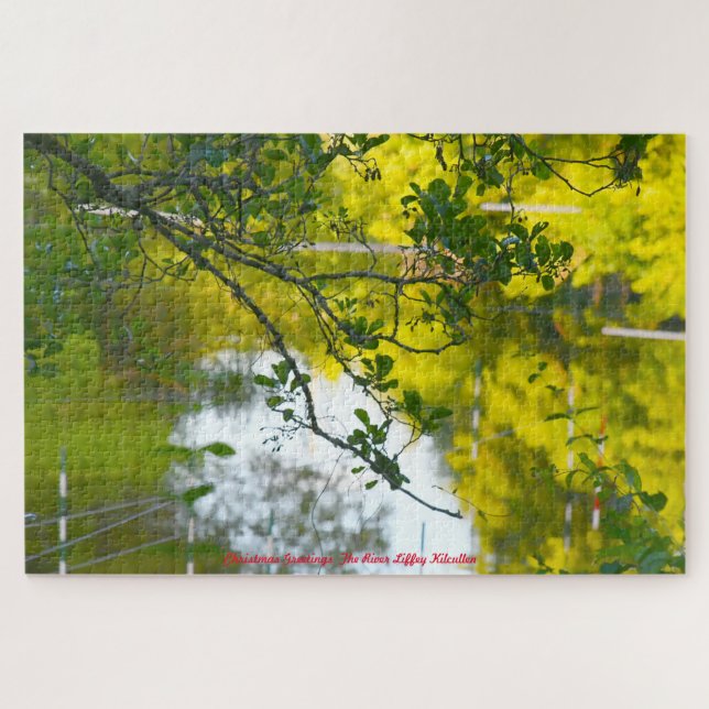 Der Fluss Liffey Kilcullen. Weihnachtsgrüße (Horizontal)