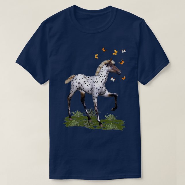 Der Foal und die Schmetterlinge T-Shirt (Design vorne)