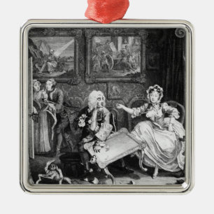 Der Fortschritt eines Harlots, Platte II, Streite Ornament Aus Metall