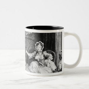 Der Fortschritt eines Harlots, Platte II, Streite Zweifarbige Tasse
