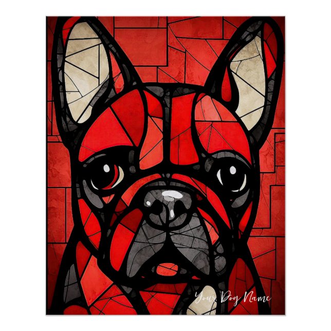 Der französische Bulldog-Hund, Red and Black 002 - Poster (Vorderseite)
