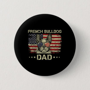 Der französische Bulldog-Vater Hund liebt die amer Button