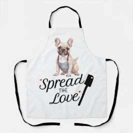 Der französische Bulldog verbreitete die Liebe Schürze