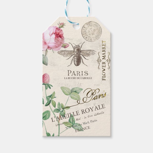 Der französische Markt für Bienen und Blume Person Geschenkanhänger (Vorderseite)
