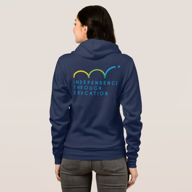 Der Frauen 2 versahen Hoodie, Marine mit Seiten Hoodie (Schwarz voll)