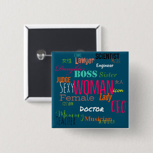 Der FRAUEN-KNOPF (tiefes blaues Meer) Button
