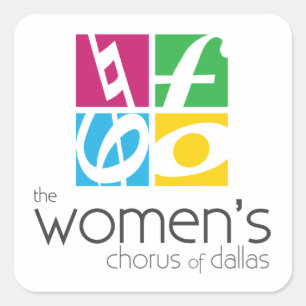 Der Frauenchor des Dallas-Logos Quadratischer Aufkleber