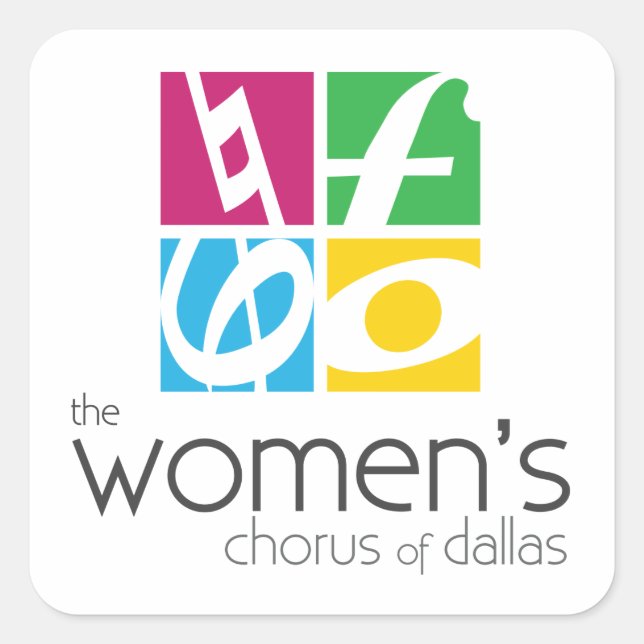 Der Frauenchor des Dallas-Logos Quadratischer Aufkleber (Vorderseite)