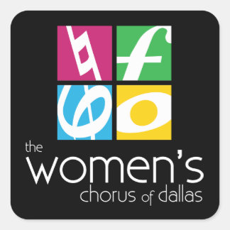 Der Frauenchor des Dallas-Logos Quadratischer Aufkleber