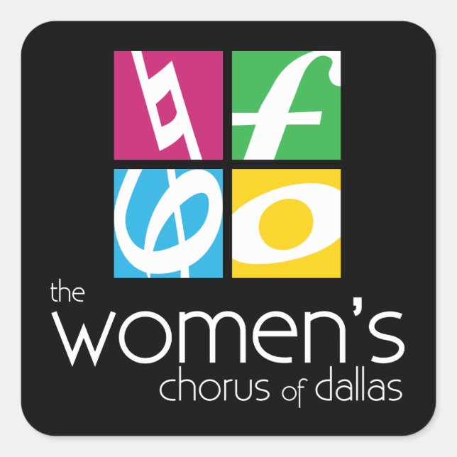 Der Frauenchor des Dallas-Logos Quadratischer Aufkleber (Vorderseite)