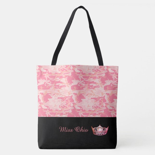 Der Fräulein-Amerika korallenrote rosa Camouflage Tasche (Vorderseite)
