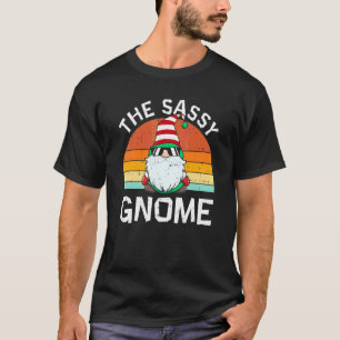 Der freche Gnom Retro-Sonnenuntergang-Weihnachten T-Shirt