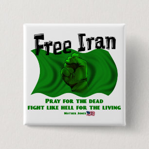 Der freie Iran, #IranElections politische Wahlen Button