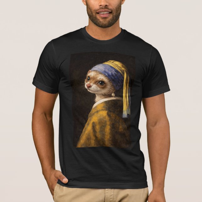 Der Frettchen mit dem Perlenohrring T-Shirt (Vorderseite)