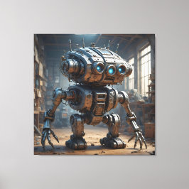 Der freundliche Roboter-Wächter Leinwanddruck