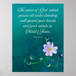 Der Frieden Gottes - Philippinen 4:7 Bibelverse Ku Poster