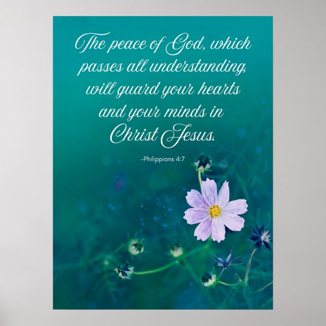 Der Frieden Gottes - Philippinen 4:7 Bibelverse Ku Poster (Vorne)