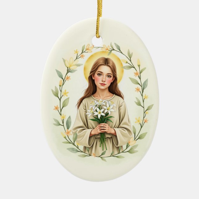 Der Frieden und das Glück Gottes von Saint Maria G Keramik Ornament (Vorne)