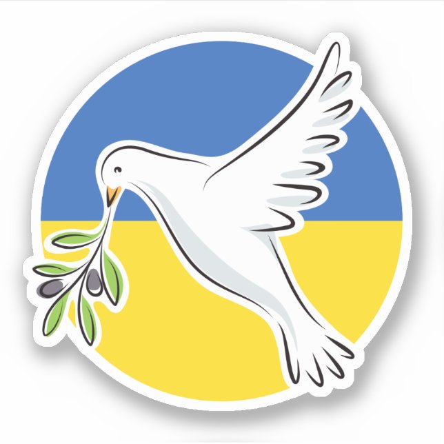 Der Frieden unter ukrainischer Flagge in der Ukrai Aufkleber (Vorderseite)
