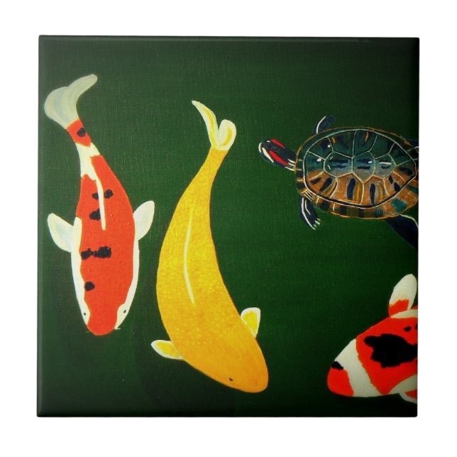 Der friedliche Teich Fliese (Vorderseite)