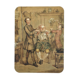 Der Friseur, c.1760-69 (Öl auf Leinwand) Magnet