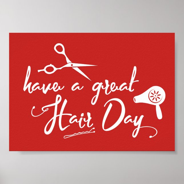 Der Friseursalon hat einen großen Friseurtag, mode Poster (Vorne)