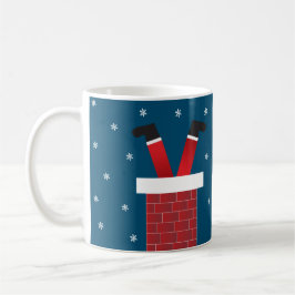 Der frohe Weihnachtsmann steckt in einem Kamin Kaffeetasse