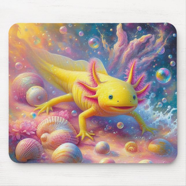 Der Fröhliche Axolotl Mousepad (Vorne)