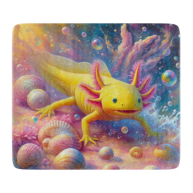 Der Fröhliche Axolotl Schneidebrett (Vorderseite)