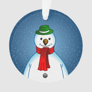 Der fröhliche Schneemann auf einem Weihnachtsschmu Ornament