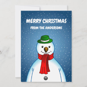 Der fröhliche Schneemann Feiertagskarte