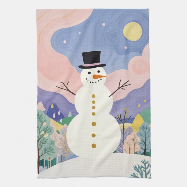 Der fröhliche Winter Geschirrtuch (Vertikal)