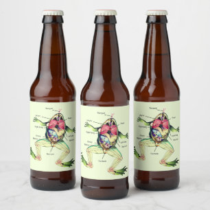 Der Frosch ist grün Bierflaschenetikett