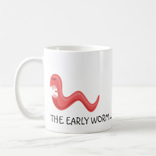 Der frühe Wurm bekommt den Vogel Kaffeetasse