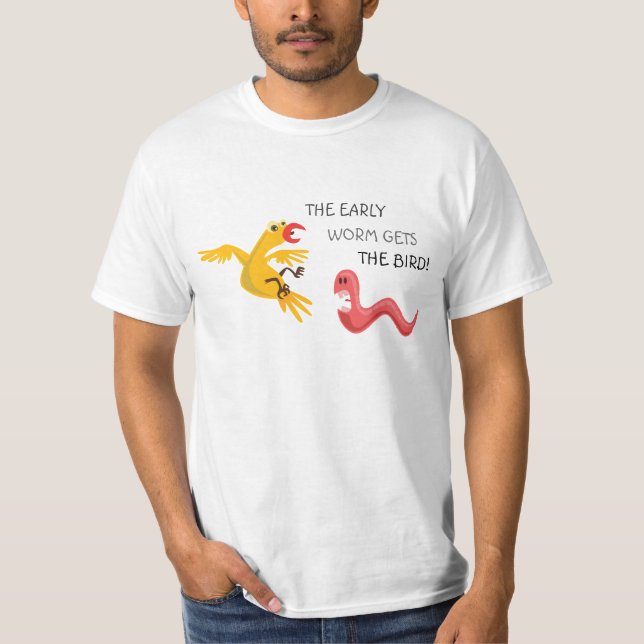 Der frühe Wurm bekommt den Vogel T-Shirt (Vorderseite)
