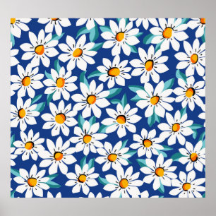 Der Frühling donnert: trendige Blumenmuster. Poster
