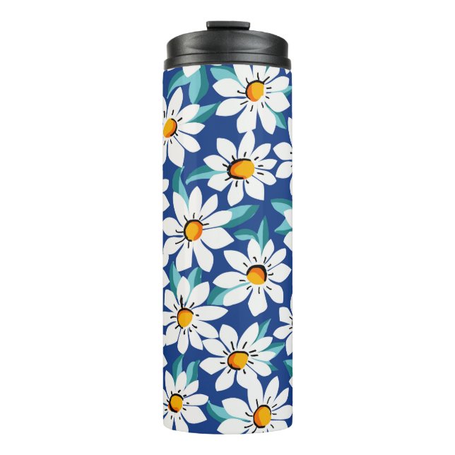 Der Frühling donnert: trendige Blumenmuster. Thermosbecher (Vorderseite)