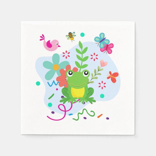 Der Frühling im Garten Serviette (Vorderseite)