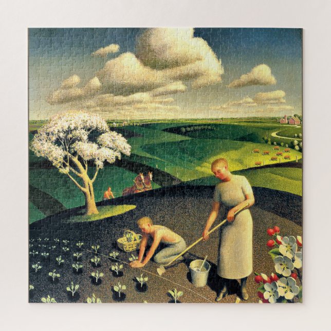 Der Frühling im Land durch Grant Wood (Vertikal)