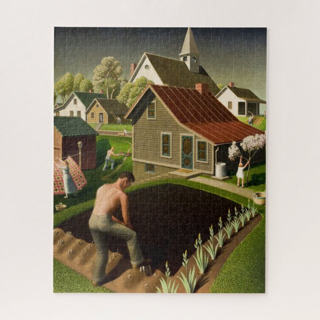 Der Frühling in der Stadt von Grant Wood (Vertikal)